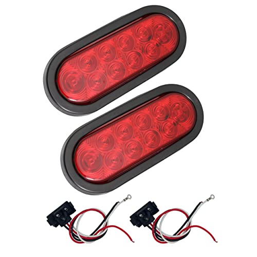 MAXXHAUL 80684 6" LED Submersible Oval LED Stop/Turn Trailer Tail Light, 2 Pack