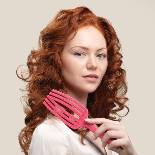 Olivia Garden CurlyHair Brush for Wet or Dry Hair - Curly Hair Brush for Detangling, Product Layering, Curl Encouragement, Scalp Care