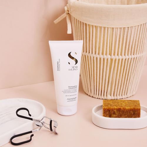 Alfaparf Milano Semi Di Lino Diamond Shine Illuminating Hair Conditioner - Sulfate Free - For Normal Hair - Safe on Color Treated Hair - Paraben and Paraffin Free - Professional Salon Quality, 6.76 Fl Oz