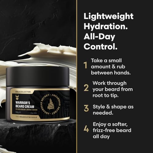 Beard Cream by Beard Struggle-Valhalla's Gates Beard Butter Moisturizer & Softener for Men-Hydrated with Avocado & Jojoba Oils-Beard & Mustache Growth Cream 50g