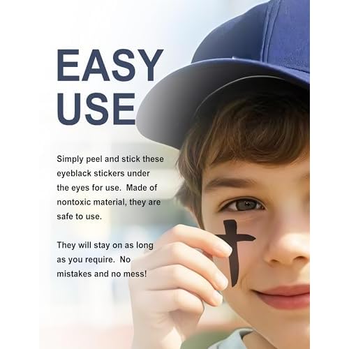 144Pairs Eye Black Stickers, Sports Face Eyeblack Sticker for Baseball Football Softball Themed Party Birthday Party Supplies