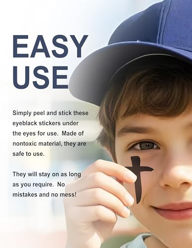 48 Pairs Eye Black Stickers for Sports & Parties