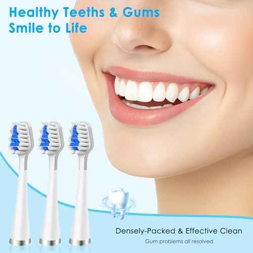 3-Count Toothbrush Replacement Heads Compatible with Watepik Complete Care 5.0/9.0 (CC-01/WP-861) with Tongue Scraper, STRB-3WW