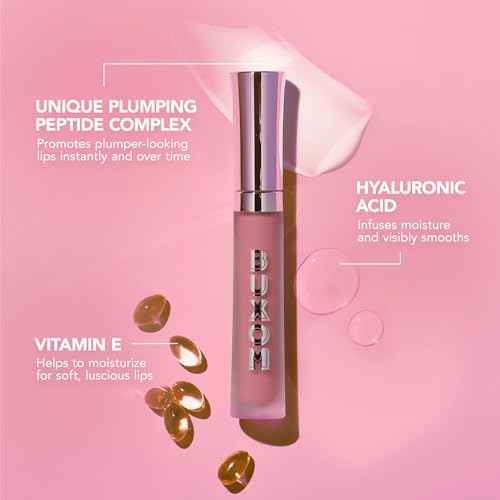BUXOM Full-On Plumping Lip Cream, Hydrating Lip Plumper Gloss with Peptides & Hyaluronic Acid, High-Shine Tinted Formula for Fuller, Softer Lips, Cruelty-Free