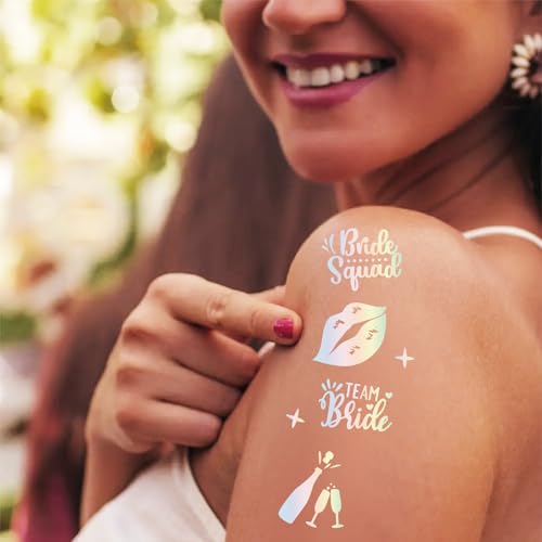 Bride Squad 80+ Bachelorette Party Temporary Tattoos Metallic