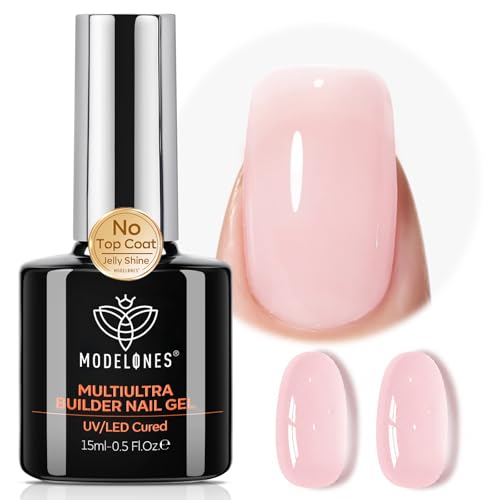 Modelones Builder Nail Gel No Top Coat Needed Nude Gel for Long-Lasting Nails