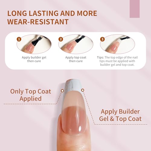 Clear Builder Gel for Nails 10ml - Nail Strengthening & Extensions, Hard Gel Polish, Curing Needed