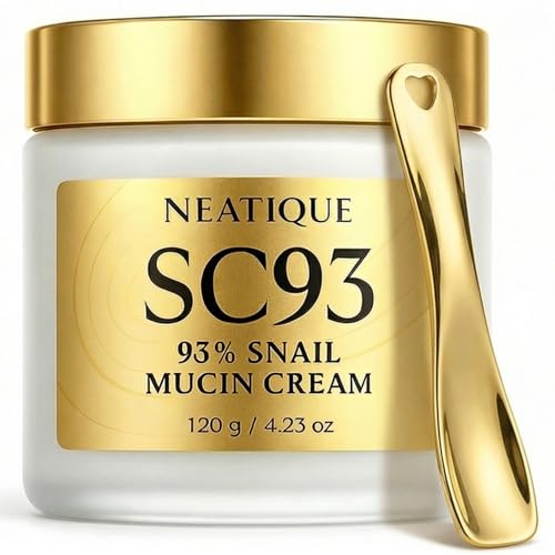 Snail Mucin Cream 93% for Skin Care, Intense Hydration & Dryness, Snail Mucin Moisturizer 120g, Natural Snail Secretion Filtrate & Non-GMO, Fast Absorbing & Non-Sticky, 4.23oz