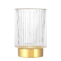 Crystal Makeup Brush Holder Organizer with Striped Design