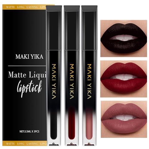 Matte Liquid Lipstick Set - 3 Colors Long Lasting Smudge Proof