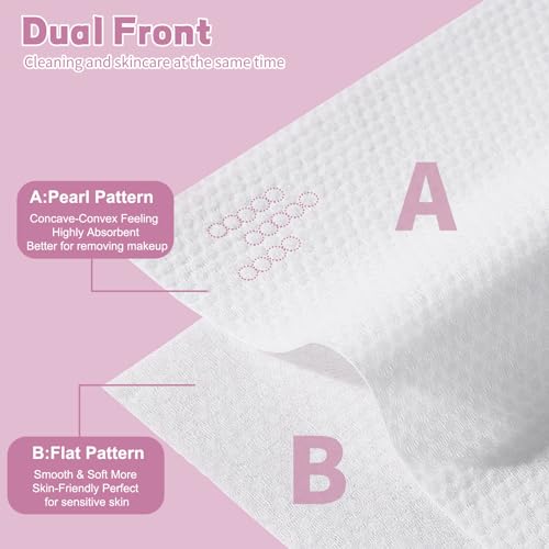 Disposable Face Towel 100 Count for Washing Soft Cotton Dry Wipes Facial Cloths Towelettes for Washing and Drying, Facial Tissue for Cleansing, Skincare and Makeup Remover (2 Pack)