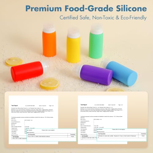 TSA Approved Travel Bottles 3oz - 6 Pack Leak Proof Silicone
