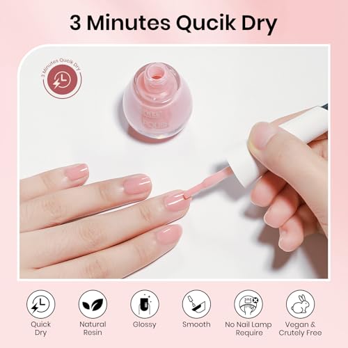 SUPWEE Nude Nail Strengthener Polish - Repair & Growth, 0.54oz