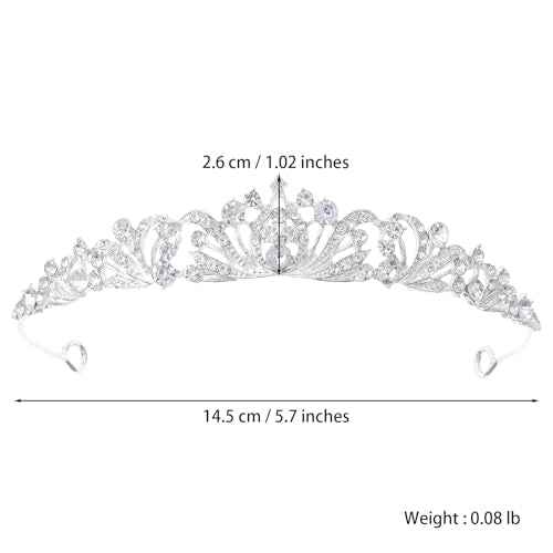 Silver Tiara Crown for Women Wedding Tiaras for Bride Princess Crowns and Tiaras for Girl Rhinestone Crowns for Birthday Halloween Cosplay Christmas Party Prom Gifts