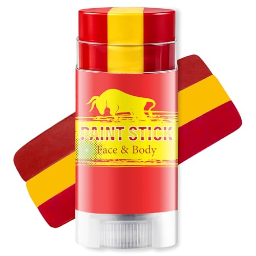 WEEMAY Spain Flag 3-in-1 Face Paint Stick - Sweatproof Sports Body Paint