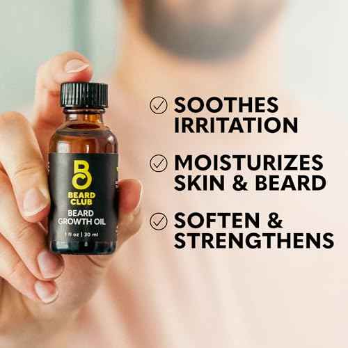 The Beard Club Advanced Beard Growth Kit - Derma Roller, Growth Oil, Vitamins and Vitamin Spray, Shampoo and Boar Bristle Brush - Gift Set - Cedar