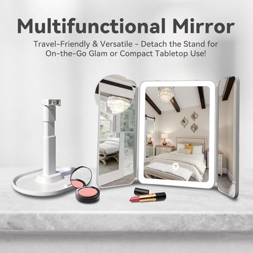 SANYCASA Makeup Mirror with Lights, 2X/3X/10X Magnification & Dimming