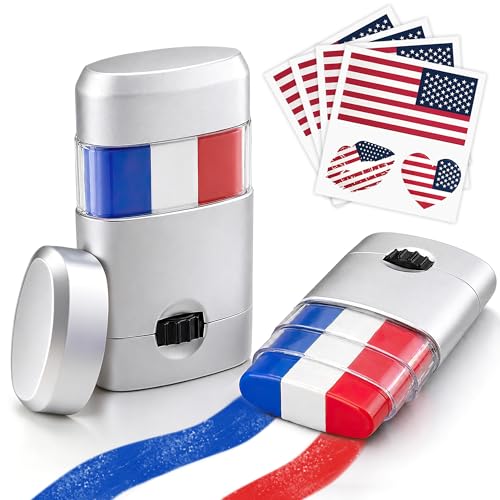 Red White Blue Face Paint Sticks - 2PC Patriotic 4th July