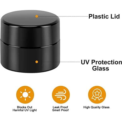 (24 Packs) Green Nexus 5g/5ml UV Protection Glass Jars for Lip Balm, Lotion, Oil, Cream & Cosmetics Enhanced Cap