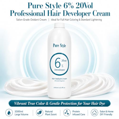 YSNStyle 6% 20 Volume Professional Hair Developer Cream 1000ml for Hair Coloring & Bleaching
