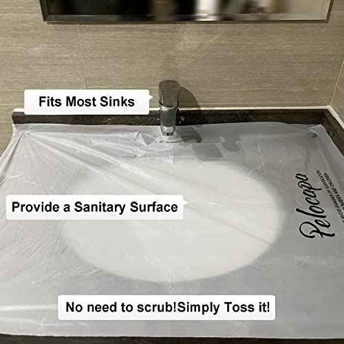 Disposable Hair Beard Catchers, Disposable Sink Liners for Trimming, 50 Pcs Large Sink Covers for Beard Grooming