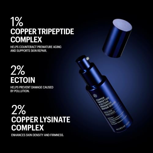 Allies of Skin Copper Tripeptide & Ectoin Face Serum 1 Fl Oz - Advanced Repair