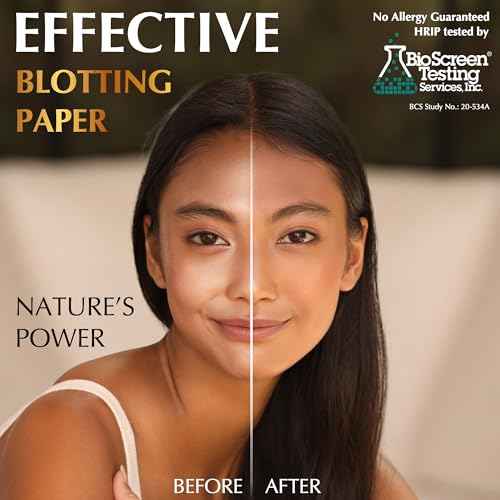 Natural Oil Blotting Sheets for Face with Bamboo Charcoal - 25% Larger - 3pk/300 Makeup Friendly Oil Absorbing Sheets for Face - Easy Dispensing Blotting Papers