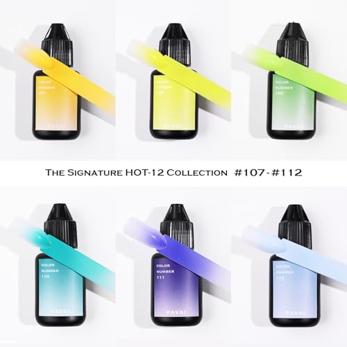 FAVAI Professional Airbrush Gel Nail Set - HOT 12 Collection | Original Airbrush Nail Formula | Fast-Dry, Smooth Gradient, Salon-Quality Finish Gel Nail Polish, Nail Design Decoration at Home,12 PCS