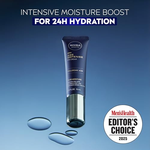 NIVEA MEN Age Defense Eye Cream with Hyaluronic Acid, 0.5 oz