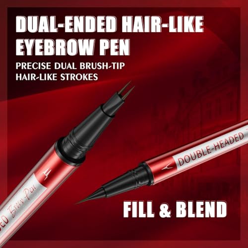 Microblading Eyebrow Pencil - Dual Tip, Waterproof, Dark Brown