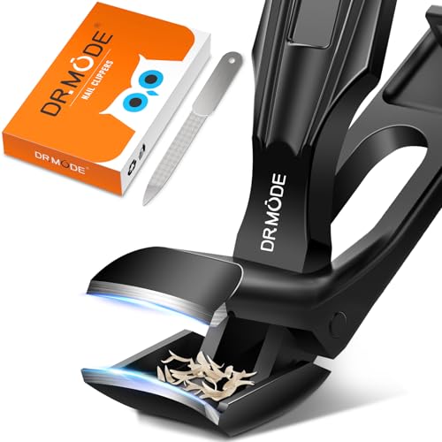 Ergonomic Toenail Clippers for Seniors with Angled Head - Black