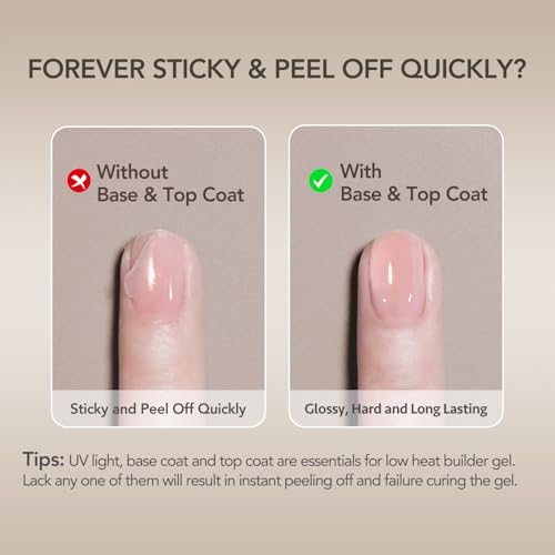GAOY Clear Builder Gel for Nails 30ml - Low Heat UV/LED Nail Strengthener