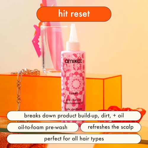 Amika Reset Pink Charcoal Scalp Cleansing Oil 6.7 oz