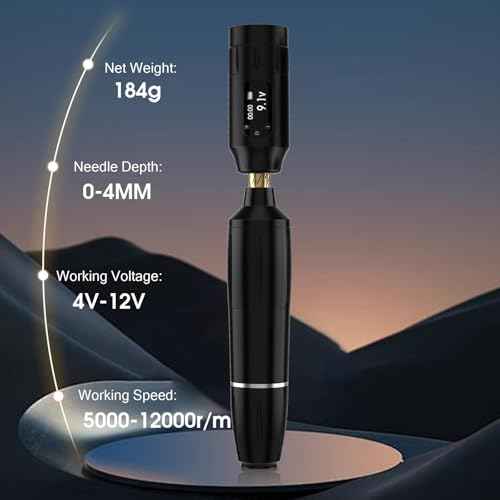 Eyebrow Microblading Tattoo Machine Kit, Professional Complete Wireless Tattoo Gun with Tattoo Power Supply, 50Pcs Cartridge Needles, 7Pcs Inks, Microblading Supplies for Beginners (Black, TP39)