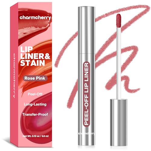 CharmCherry Rose Pink Lip Stain Peel Off Long Lasting Waterproof Lip Liner
