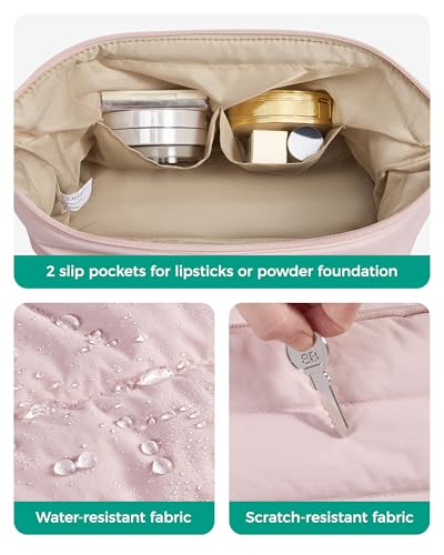 BAGSMART Travel Makeup Bag with Wide-Open Design & Organizer Pockets