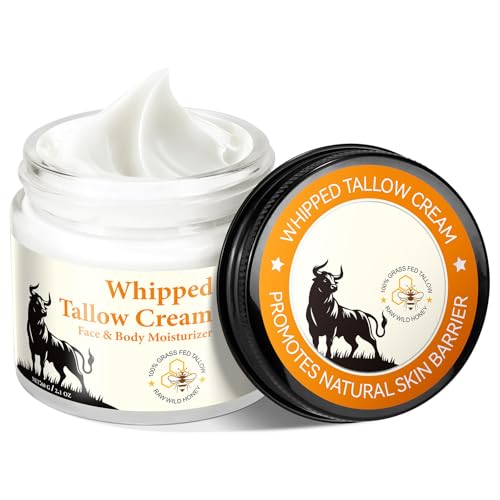 Beef Tallow for Skin,Tallow and Honey Balm, Beef Tallow for Face, Beef Tallow Skincare, Tallow Face Moisturizer,Grass-Fed Beef Tallow & Raw Wild Honey Blend, Natural Moisturizer Hydrates for Dry Skin