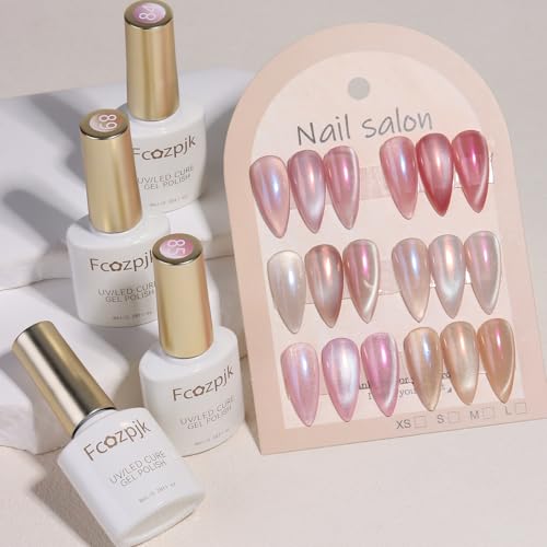 Cat Eye Gel Nail Polish Set with Chrome Powder & Magnet