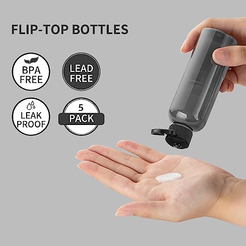 LISAPACK 3.4 oz Travel Toiletries Bottles Set - Leak Proof & TSA Approved