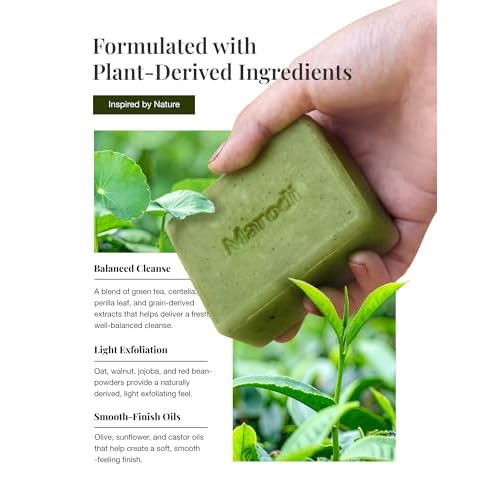 Body Scrub Bar Soap, 7 Oz (200g), Korean Exfoliating Body Wash Bar with Green Tea & Centella Extract, Subtle Fruity Citrus Scent, Deep Cleaning, Moisturizing & Refreshing, Sunrise Mist