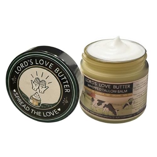 Lord's Love Butter Natural Organic Tallow and Honey Balm That Actually Absorbs - Organic Grass Fed Beef Tallow Face Moisturizer for Dry Aging Skin - Restores What Synthetic Lotions Strip Away