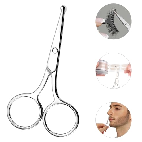 8 Pack Round Tip Safety Scissors - Grooming for Hair & Eyebrows