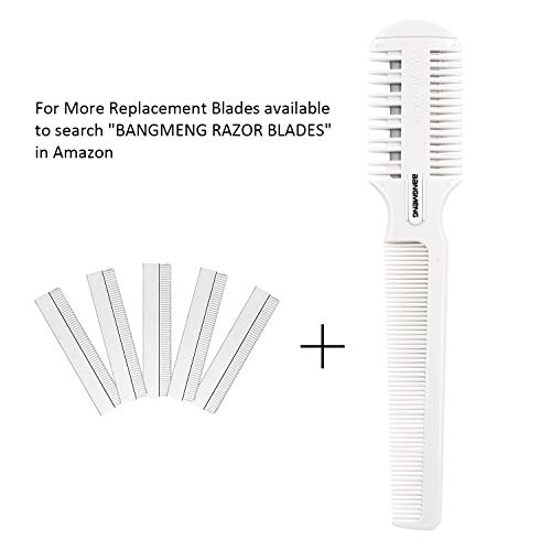 BANGMENG Hair Cutter Comb with 7 Double Edge Razor Blades