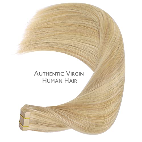 WENNALIFE 18 Inch Light Blonde Tape In Hair Extensions - 20pcs Remy Human Hair