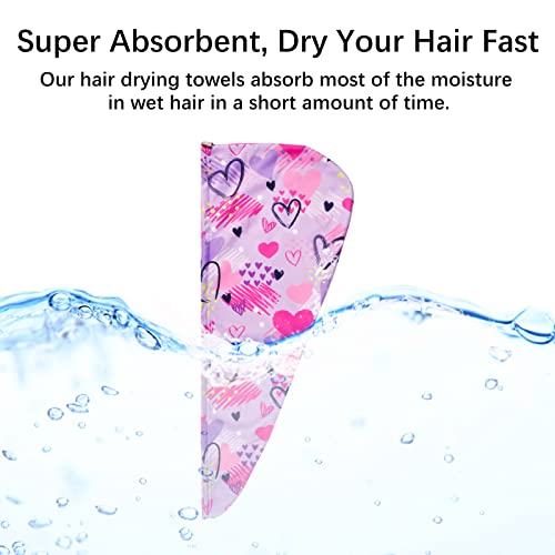 RETON 4 Pack Microfiber Hair Drying Towels with Buttons
