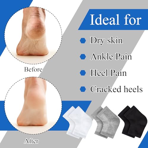 12 Pairs Toeless Moisturizing Heel Socks for Dry Cracked Feet Repair