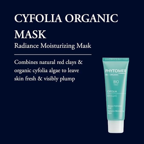 Phytomer Cyfolia Organic Face Moisturizer Mask | Hydrating Wash Off Mask | Certified Organic | Skin Plumping, Restoring | For More Radiant, Hydrated, Refreshed Skin | 50 ml