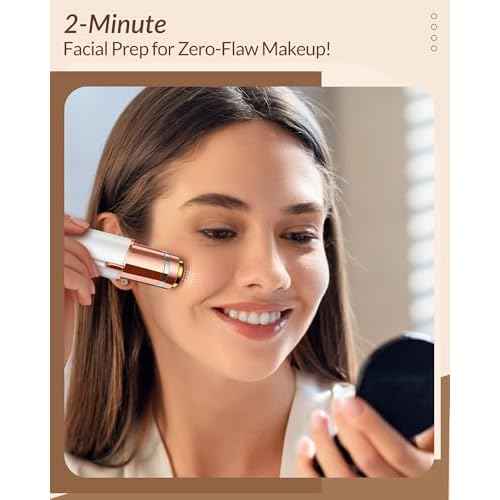 Facial Hair Removal for Women: Painless Rechargeable Face Shaver Electric Hair Remover Device for Peach Fuzz Upper Lip Chin (White)