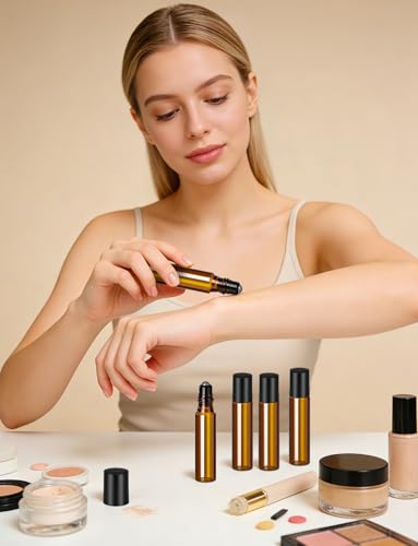 Essential Oil Roller Bottles 10ML Glass Amber 20-Pack