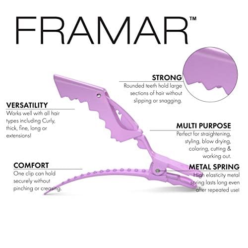FRAMAR Pastel Alligator Hair Clips 10 Pack